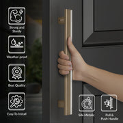 Plantex 12 Inch Main Door Handle/Aluminium Handle for Door/Pull-Push Handle for Home/Office/3 Years Warranty Pack of 1 (APS-612, Silk Metalic)
