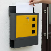 Plantex Heavy Duty GI Steel Letter Box/Suggestion Box/Wall Mount Mail with Magazine Holder/News Paper Holder Box for Home/Office/Hotel - (Yellow & Black)