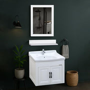 Plantex Wash Basin with Cabinet/Unbreakable Bathroom Vanity Cabinet & Washbasin Set/Basin Cabinet for Bathroom with Mirror (White)