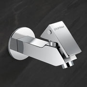 Plantex Pure Brass PRI-302 Bib Cock Tap for Bathroom with Water Saving Aerator/Basin Tap for Bathroom with Brass Wall Flange and Teflon Tape- 7 Year Warranty (Long Body-Chrome)