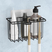 Plantex Self Adhesive Shelf/Wall Mounted Storage Shelf/Rack/Toothbrush Holder with Kitchen Napkin Holder/Shelf for Bathroom