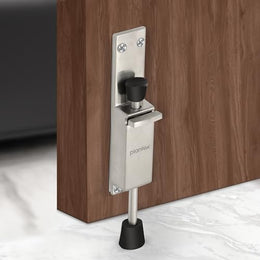 Plantex Kickdown Door Stoper Spring Loaded Telescopic Step On/Off Door Stopper Rubber, Adjustable Heavy Duty Door Locks Holder Stop/Release by Foot - Pack of 1 (Matt)