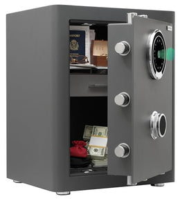 Plantex Safe Locker for Home/32 litre Anti-Burglary Safety Locker Box with Biometric Fingerprint/Touchscreen & Emergency Key/Tijori with External Power Backup/2 Years Warranty By Plantex (Grey)