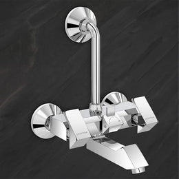 Plantex Brass Wall Mixer for Bathroom with L-Bend Connector for Overhead Shower/Mixer Tap/Wall Mixer for Bathroom 2 in 1 with 7-Year Manufacturer's Warranty- (Pri-318-Chrome)