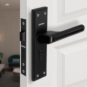 Plantex Heavy-Duty Door Lock Set - Main Door Lock Plate Handle Set/6-Lever Mechanism Mortise Locks with 3 Keys/Brass Locks Body & Cylinder (PTP-012- Black)