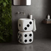 Plantex Pedestal Basin for Bathroom/Ceramic Free Standing Wash Basin/Round Basin for Home/Hotel - (APS-1083, 17 x 17 x 33 Inch, White - Round)