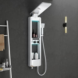 Plantex Shower Panel for Bathroom with Hand Shower/Body Massage Jets/Showerhead/304 Grade Stainless Steel Showers System with Hot & Cold Mixer (KM-8103-Chrome)