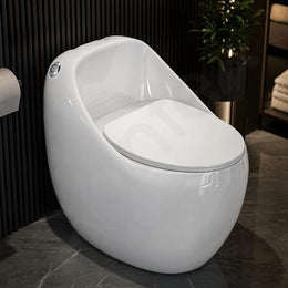 Plantex Imported Platinum Ceramic Western Commode/S Trap Siphonic Vaccum Jet Flush/Rimless One Piece Commode with Soft Close Seat Cover (White)