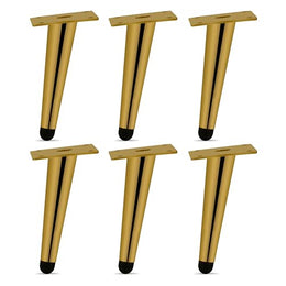 Plantex 6 Inch Sofa Legs for Bed Furniture/Sofa Legs for Table/Sofa Support Legs with Rubber Grip (Gold, 6 Pcs)