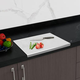 Plantex L-Shape Chopper Board/Stainless Steel Chopping Board for Kitchen Use/Vegetable Cutting Board with Scratch-Proof, Anti-Bacterial, Non-Slip Design (Size- 35.5 X 23 cm)