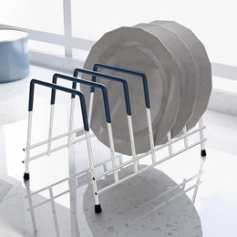 Plantex Stainless Steel Thali Stand/Dish Rack/Plate Stand/Plate Rack for Modular Kitchen/Tandem Box Accessories (Chrome)