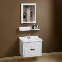Plantex Unbreakable Bathroom Vanity Cabinet & Washbasin Set/Washbasin with Cabinet/Basin Cabinet for Bathroom with Mirror (White)