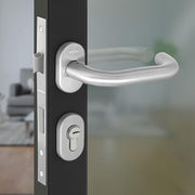 Plantex Aluminum Door Lock/Mortise Lock for Door/Robust Door Handle for Home with Lock Body & Cylinder - (Round, DTM-639-Satin)