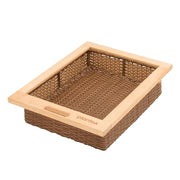 Plantex Wooden and PVC Wicker Basket/Pull Out Cabinet Organizer/Wicker Basket for Modular Kitchen Storage -Pack of 1 (20 x 16.5 x 6 inch)
