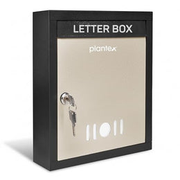 Plantex Letter Box - Mail Box/Post Box/Complaint Box/Suggestion Box/Donation Box/Letter Box for Home gate with Secure Lock (Black & Ivory) - Wall Mount A4 Size