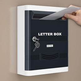 Plantex Durable Plastic Letter Box/Suggestion Box for Office/Post Box/Complaint Box/Letter Box for Home Gate with Key Lock/Mail Box - (Grey & White), Wall Mounted