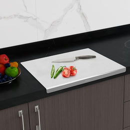 Plantex Heavy Duty Stainless Steel Chopping Board Large/Vegetable Chopping Board for Kitchen Countertop/Anti-Bacterial, Non-Slip, Vegetable Cutting Pad (Size- 41 X 29 cm)