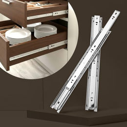 Plantex Drawer Channel/Regular Close Ball Bearing/Channel for Drawer/Telescopic Channel for Wooden & Metals Drawers in Kitchen, Wardrobe, (18-Inch,Silver) 1 Pair Set