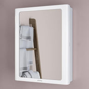 Plantex Bathroom Cabinet with Mirror/ABS Bathroom Storage Organiser/Multipurpose Shelf/Wall Mount Mirror Cabinet for Wash Basin (14x18 Inch, White)