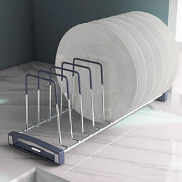 Plantex Stainless Steel Thali Stand/Dish Rack/Plate Stand/Plate Rack for Modular Kitchen/Tandem Box Accessories (Chrome)