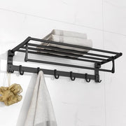 Plantex Aluminum Folding Towel Rack in Bathroom/Towel Holder in Bathroom/Towel Hanger/Bathroom Accessories (24 Inch) Black
