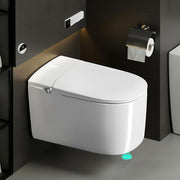 Plantex Wall Hung Ceramic Smart Commode/6 Ltr Water Tank Capacity with 18 Months Warranty/Auto Lid Opening/Touchless Operation/Digital Display & Water/Seat Temperature Control P-Trap (White)