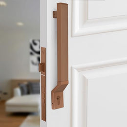 Plantex Door Handle/15 Inch Door Handle with Lock/Stainless Steel Handle Set for Home/Office/Door Accessories (Pack of 1, Rose Gold)