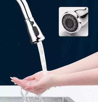 Plantex Pull-Down Kitchen Sink Tap/Pure Brass Sink Tap for Kitchen Basin with 360⁰ Swivel Spout/Kitchen Sink Faucet- (Chrome)