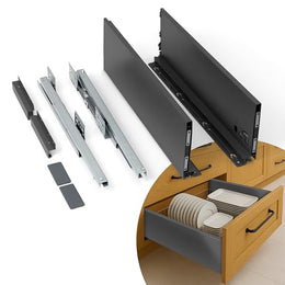 Plantex Tandem Box Drawer for Kitchen/Soft Close Tandem Box for Modular Kitchen/Tandem Basket/Load Capacity Upto 45 Kg - Grey (20 x 8 inch)