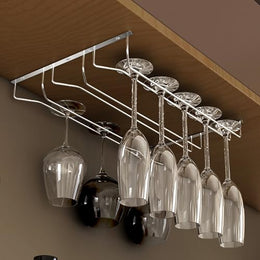 Plantex Wine Glass Rack/Holder Upside Down Hanging Organizer/Glass Hanging Stand for Pubs/Kitchen/Bars (L15.5 x W13 Inches - Triple Line)