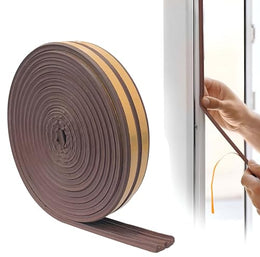 Plantex Window Seal Tape for Perimeter/Door Strip/DIY 3M Self Adhesive/Soundproof & Weatherproof Strip - Pack of 1 (E Shape, 18Feet, Brown)