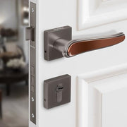 Plantex Main Door Lock/Mortise Lock for Doors - Robust Door Lock Handle for Home with Brass Lock Body & Cylinder (PT-014, Satin Black & Rose Gold)