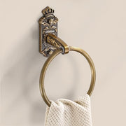 Plantex Aluminium Antique Towel Ring/Napkin Holder/Towel Hanger/Bathroom Accessories (Brass-Antique Finish)