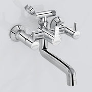Plantex Telephonic Brass Wall Mixer for Bathroom/Tap Mixer/Wall Mixer for Bathroom 2 in 1 with 7-Year Manufacturer's Warranty-(ICO-917-Chrome)