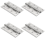 Plantex Door Hinges 4 inch x 14 Gauge/2 mm Thickness Home/Office/Hotel/Door Hinges for Main Door/Soft Movement Hinge for Bedroom/Kitchen/Bathroom/Kabza - Pack of 4 (Satin Matt)