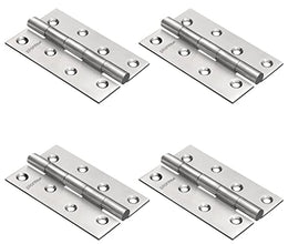 Plantex Door Hinges 4 inch x 14 Gauge/2 mm Thickness Home/Office/Hotel/Door Hinges for Main Door/Soft Movement Hinge for Bedroom/Kitchen/Bathroom/Kabza - Pack of 4 (Satin Matt)