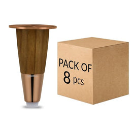 Plantex 4 Inch Sofa Legs for Bed Furniture/Sofa Legs for Table/Sofa Support Legs with Rubber Grip (Rose Gold, 8 Pcs)