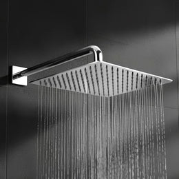 Plantex Stainless Steel Shower Head for Bathroom 12 x 12 inch with Water Saving Techonology/Rain Flow Overhead Shower without Arm/Bathroom Showers - (Ultra Slim-Chrome)