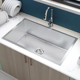 Plantex Guranteed 304 Grade Stainless Steel Kitchen Sink/Sink For Kitchen with 7 Years of Warranty by Plantex/Single Bowl Sink with All Fittings & Drain Rack Included (Silver Matt - 30x18 Inches)