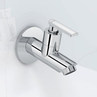 Plantex Pure Brass Bib Tap for Bathroom with Water-Saving Technology Taps/Wall Mount Bib Cock with Wall Flange and Teflon Tape-7 Year Warranty by Plantex (PRI-301 -Chrome Finish)