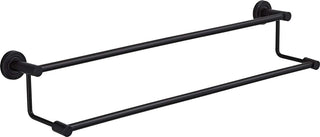 Plantex Stainless Steel Dual Towel Rod/Towel Rack for Bathroom/Towel Bar/Hanger/Stand/Bathroom Accessories (24 Inch - Black)
