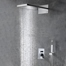 Plantex Shower Panel for Bathroom/Solid Brass 3 in 1 Bathroom Shower Set/Overhead Shower with Dual Function/Handshower with Waterfall Outlet –Chrome