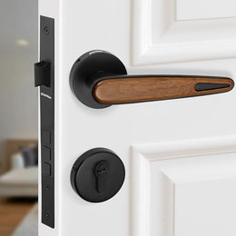 Plantex Main Door Lock/Mortise Lock for Door with 3 Years of Warranty - Robust Door Lock for Home with Brass Lock Body & Cylinder(034-Black & Wood Finish)