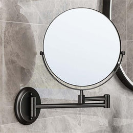 Plantex Premium Brass Magnifying Mirror/Two-Sided 360° Swivel Shaving Mirror with 5x/1x Magnification/Vanity Mirror for Bathroom (8 Inches-Chrome/Wall Mount)