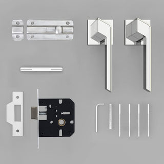 Plantex Heavy Duty Door Lock – Bathroom Door Lock/Mortise Keyless Handle Set for Home/Bathroom/Store Room/Balcony/Office with Baby Latch – Bathroom Accessories (7066 – Satin White & Chrome Finish)