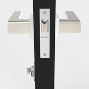Plantex Heavy Duty Door Lock â€“ Bathroom Door Lock/Mortise Keyless Handle Set for Home/Bathroom/Store Room/Balcony/Office with Baby Latch â€“ (7066 â€“ Satin White & Chrome Finish)