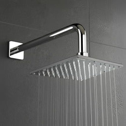 Plantex Stainless Steel Shower Head for Bathroom/8 x 8 inch Square Overhead Shower without Arm/Adjustable Bathroom Shower-(Sandwich-Chrome)