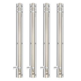Plantex Heavy Duty 12-inch Joint-Less Tower Bolt for Wooden and PVC Doors for Home Main Door/Bathroom/Windows/Wardrobe - Pack of 4 (703, Silver & Chrome)