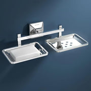 Plantex 304 Grade Stainless Steel Dual Soap Holder for Bathroom/Wall Mounted Soap Holder/Double Soap Dish/Bathroom Accessories - Squaro (Chrome)