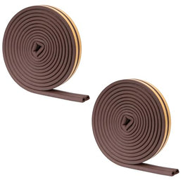 Plantex Window Seal Tape for Perimeter/Door Strip/DIY 3M Self Adhesive/Soundproof & Weatherproof Strip - Pack of 2 (D Shape, 18Feet, Brown)